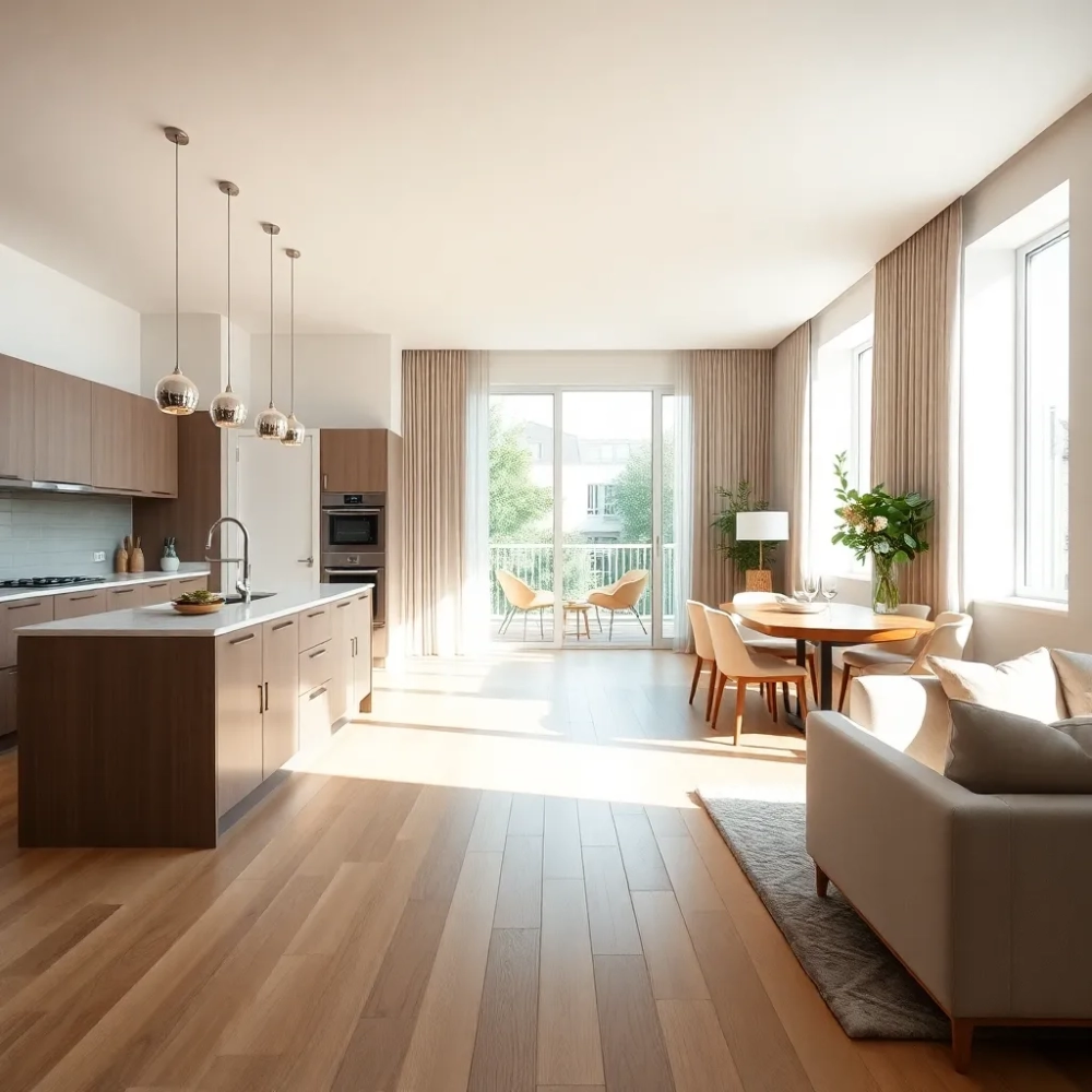 Kuchnia otwarta na salon w bloku