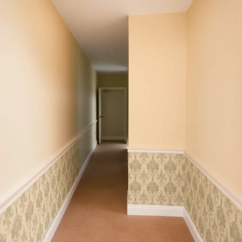 Lamperia z tapety w przedpokoju