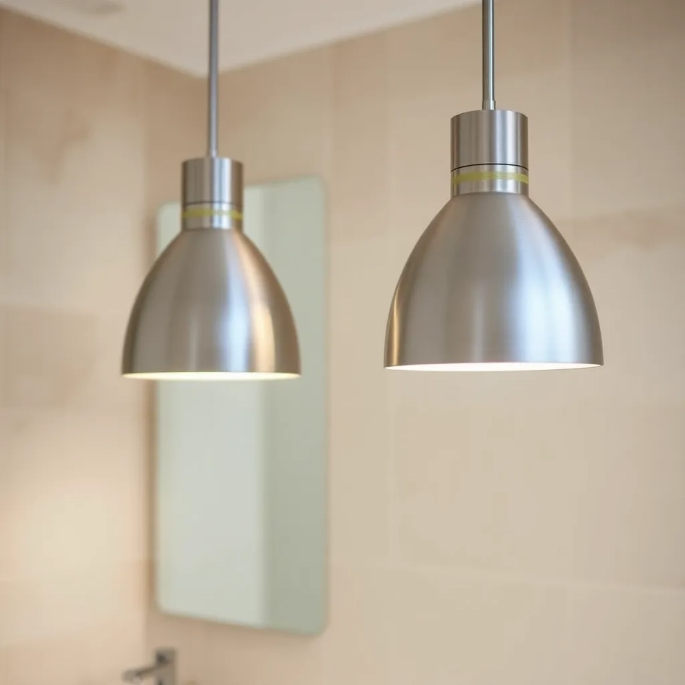 Lampy wiszące do łazienki srebrne