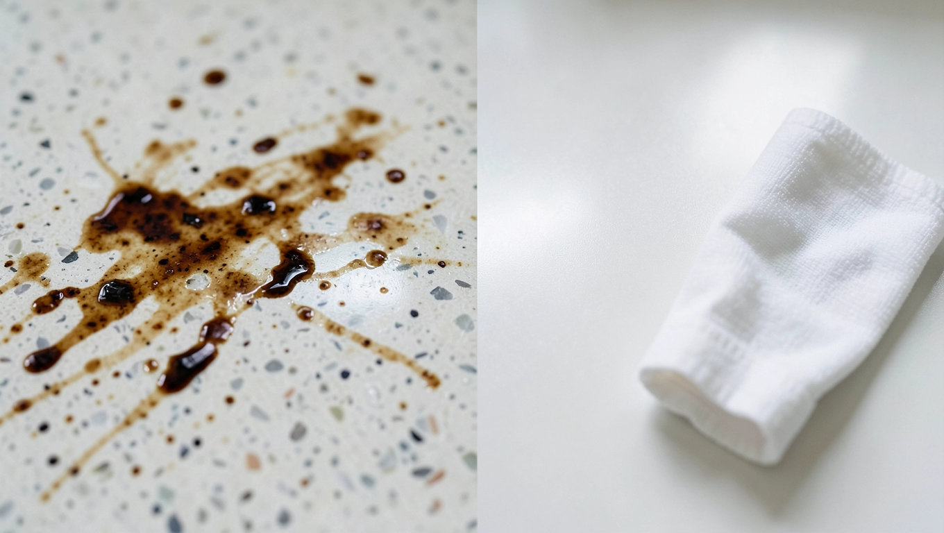 Łatwe czyszczenie blatów z konglomeratu kwarcowego