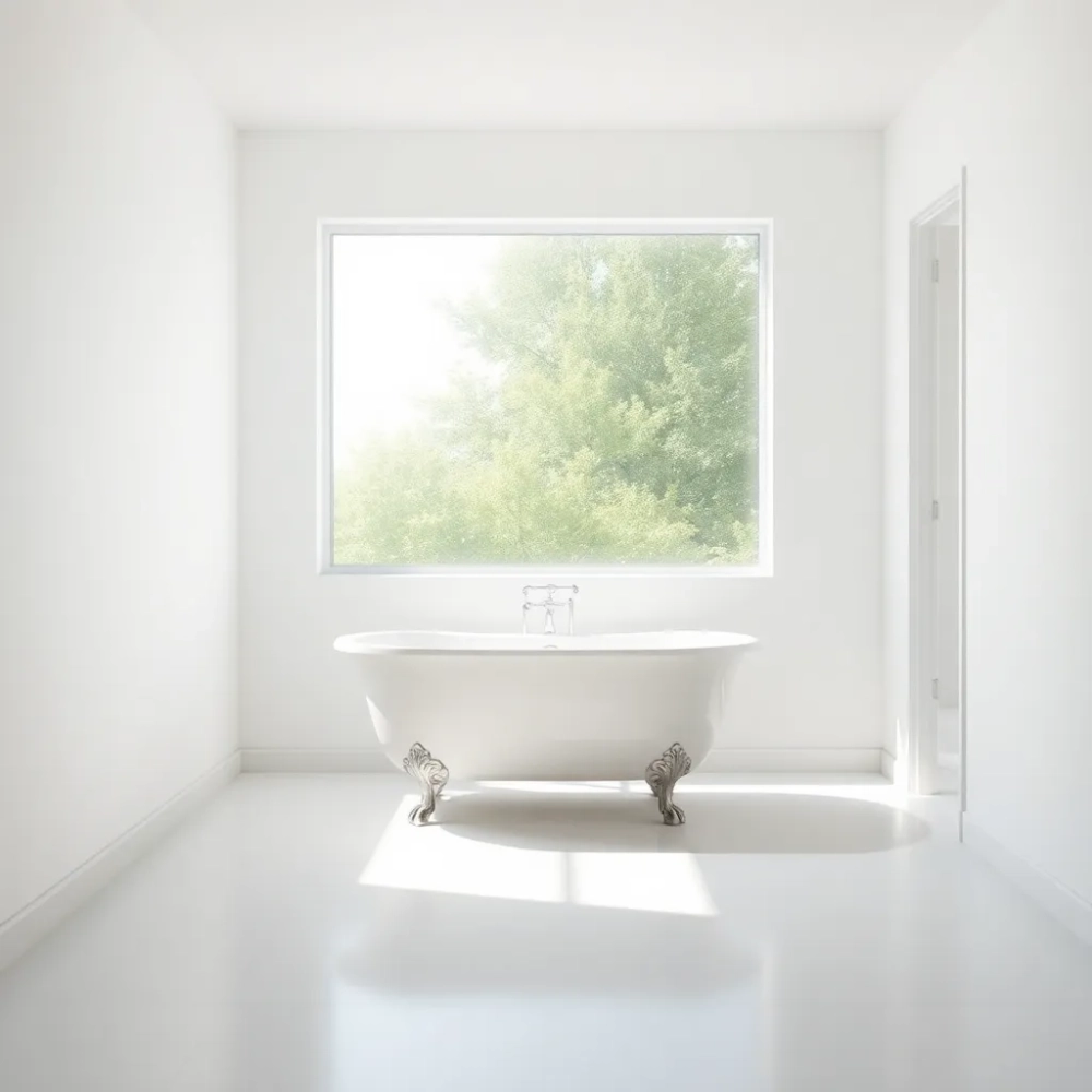 Łazienka z oknem i wanną