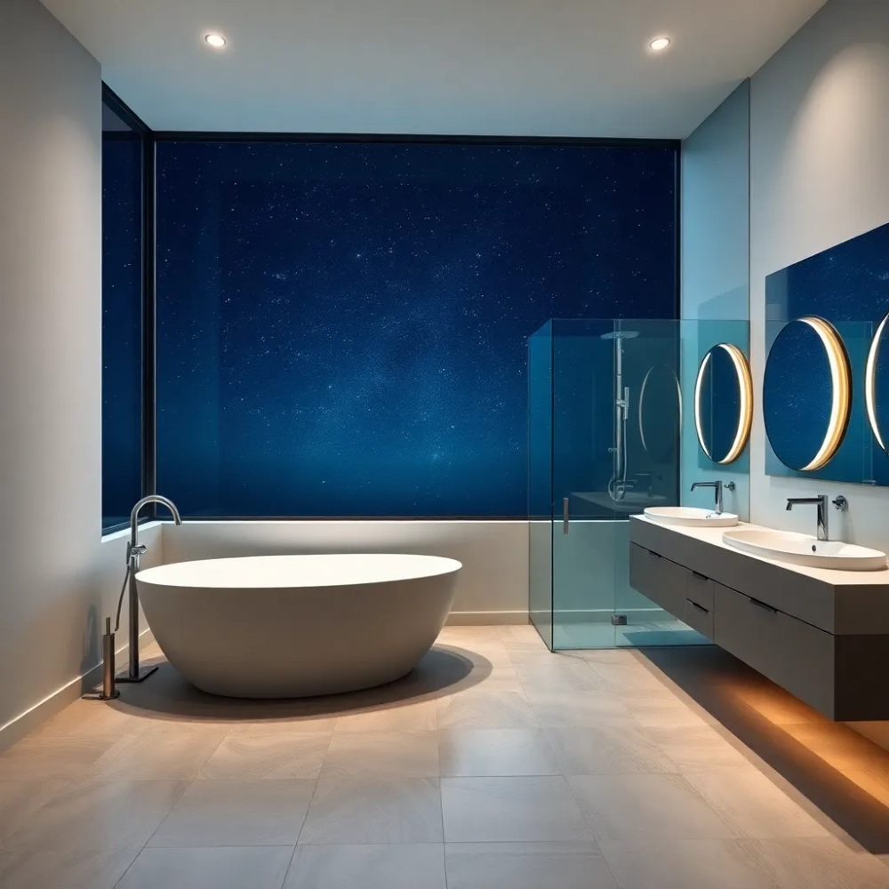 Łazienka z oknem wanną i prysznicem