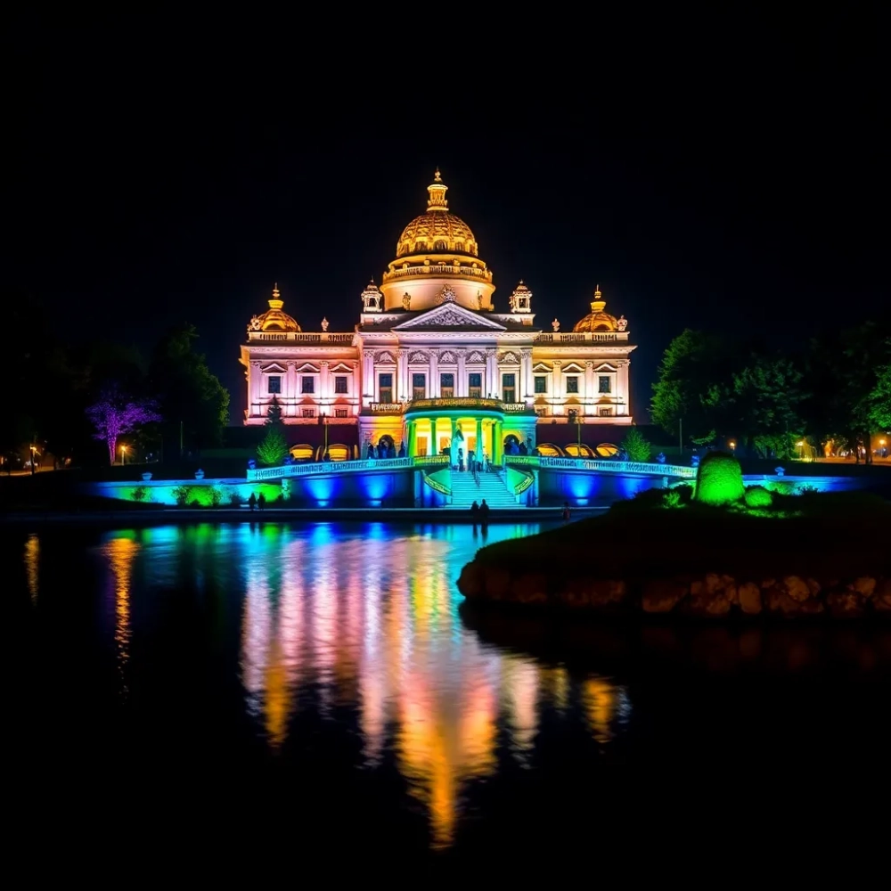 Łazienki Królewskie iluminację