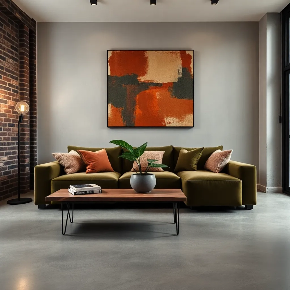 Loftowy salon w bloku