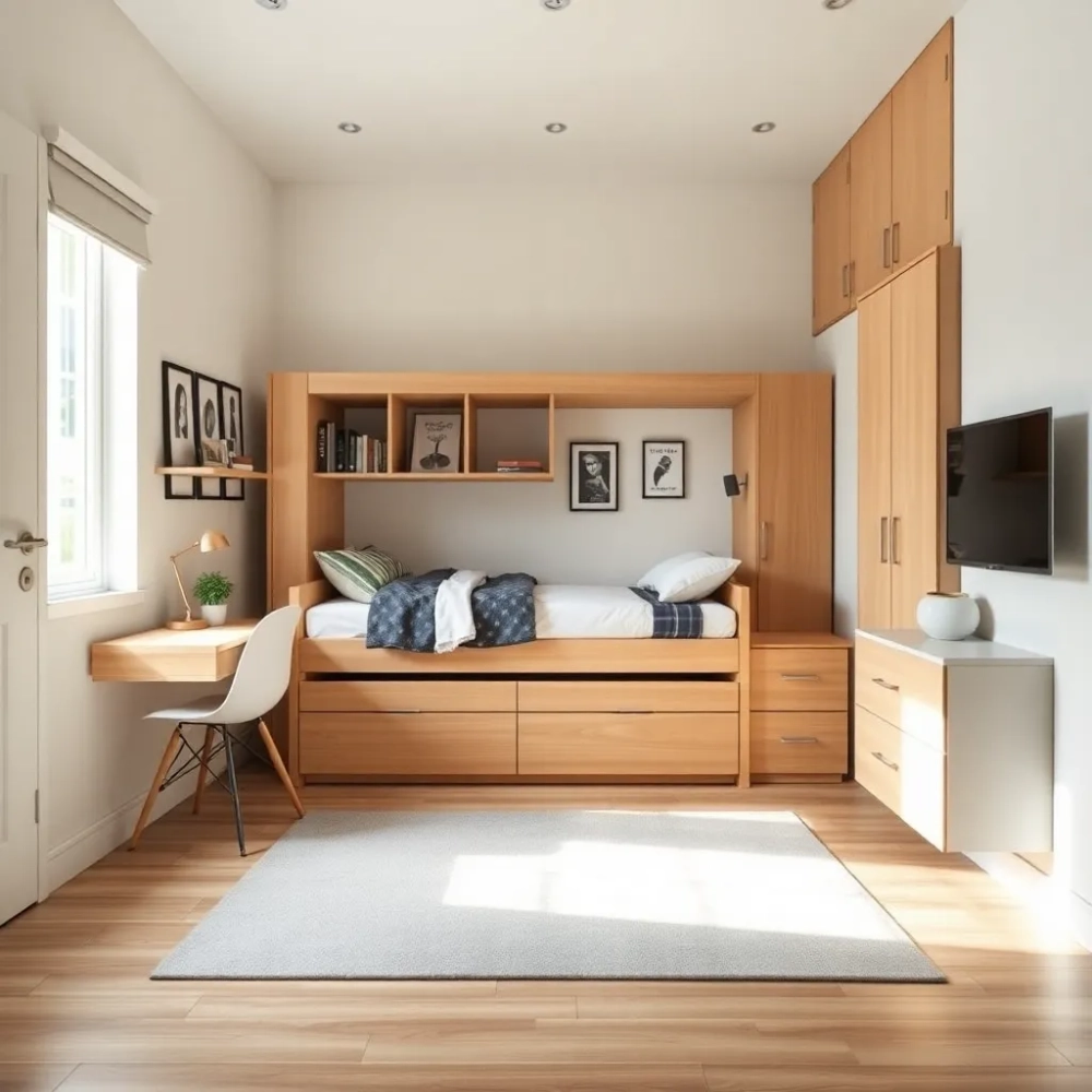 Łóżko do małego pokoju młodzieżowego