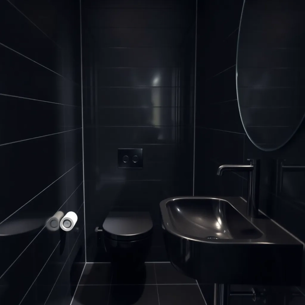 Mała czarna łazienka