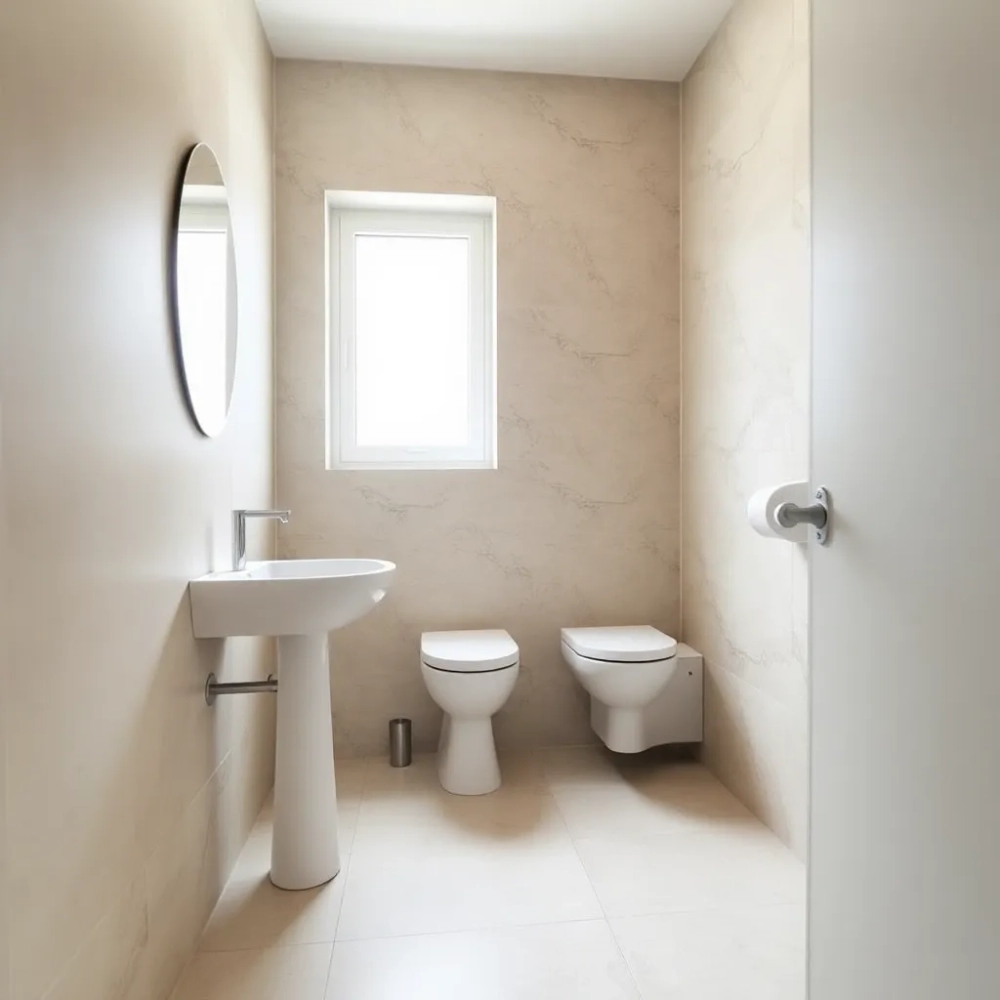 Mała łazienka bez płytek