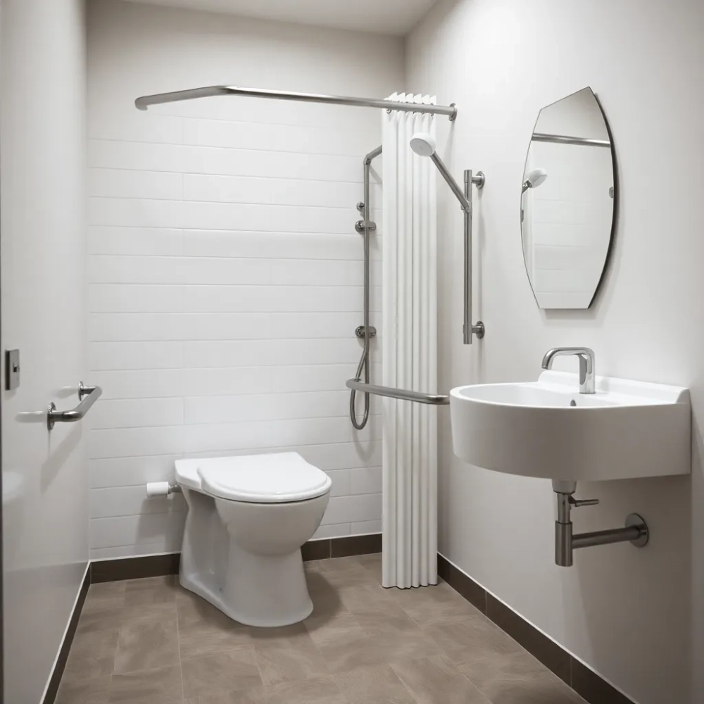 Mała łazienka dla niepełnosprawnych projekt