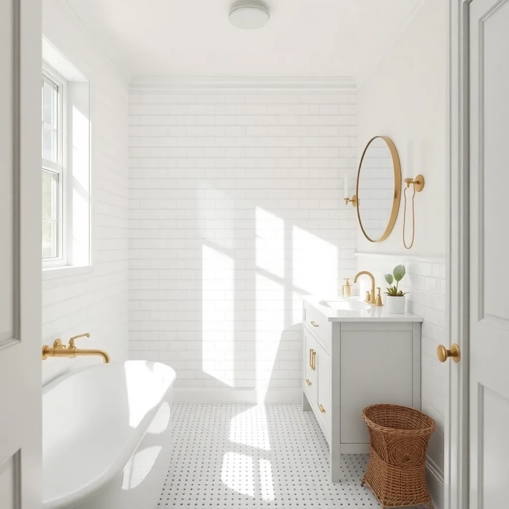 Mała łazienka w stylu hampton