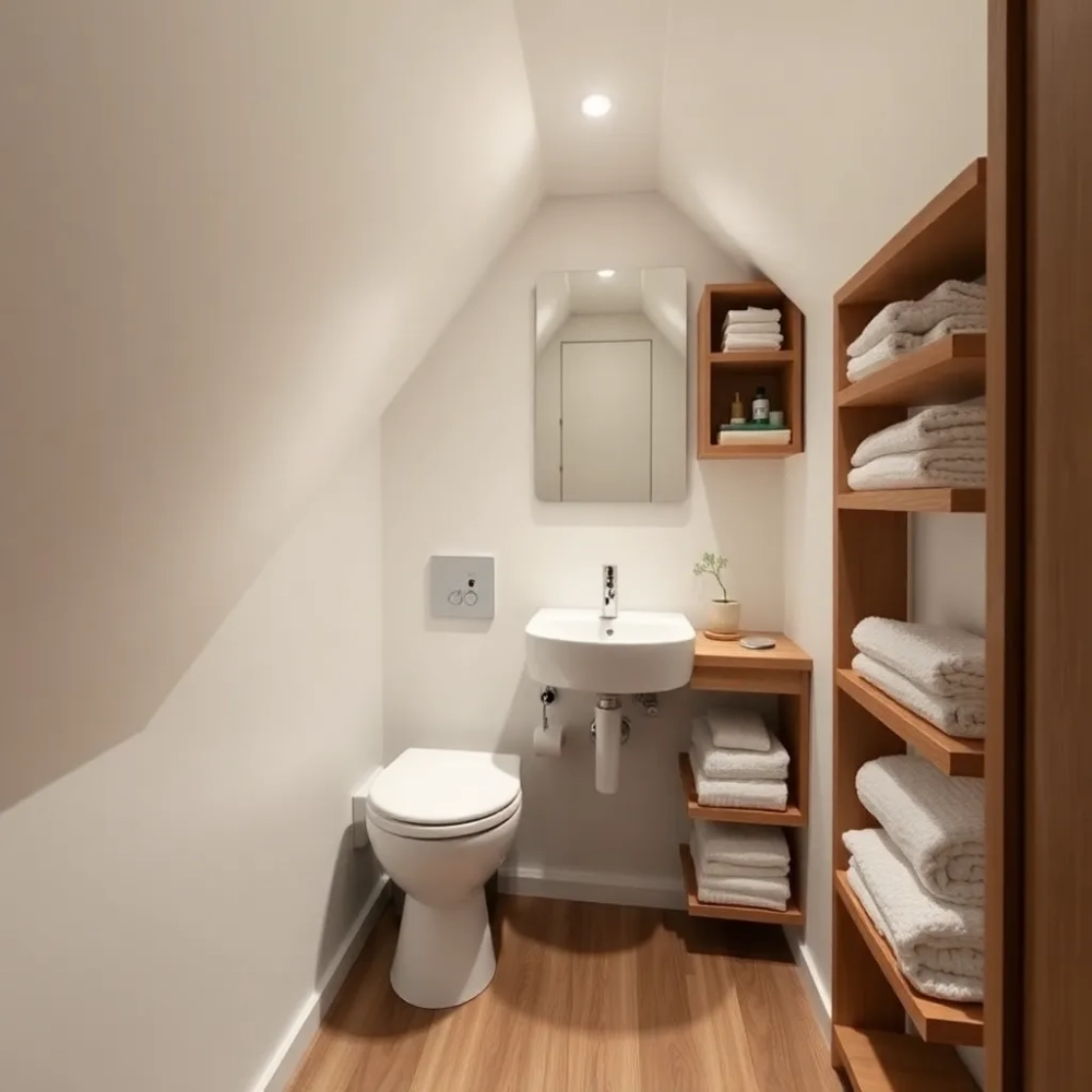 Mała łazienka ze skosem aranżacje