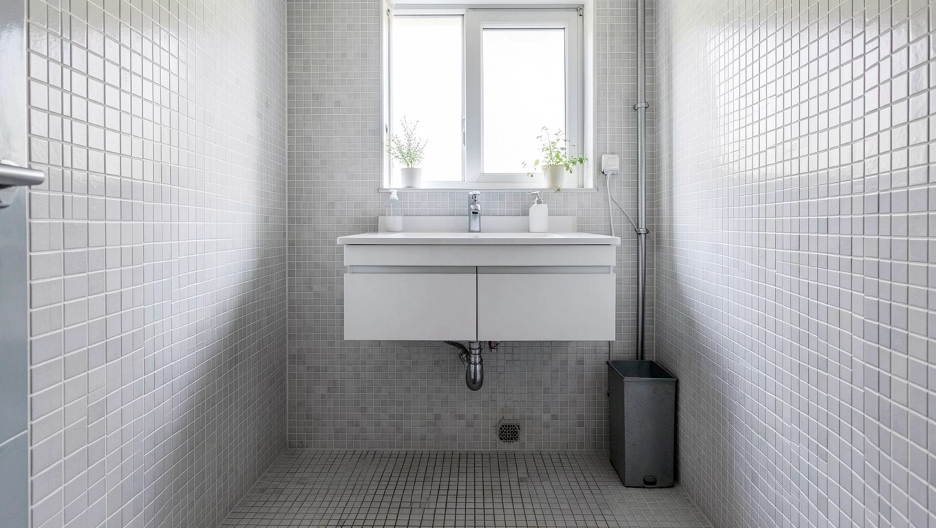 Małe formaty płytek w małej łazience