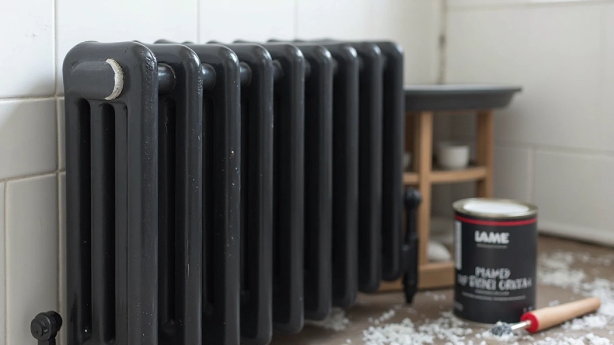 Malowanie grzejnika łazienkowego na czarno