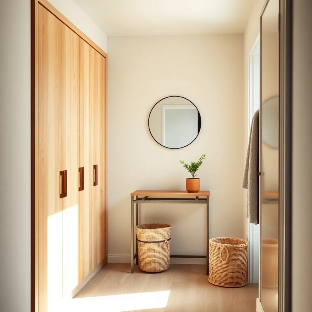 mały przedpokój z szafą