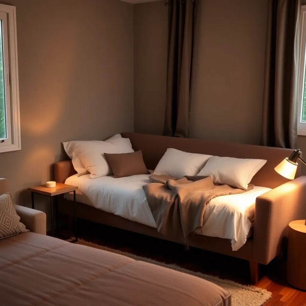 Mały salon z funkcją spania