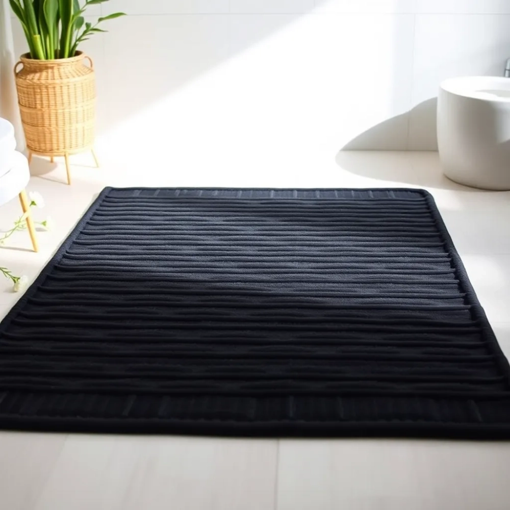 Mata bambusowa do łazienki czarna