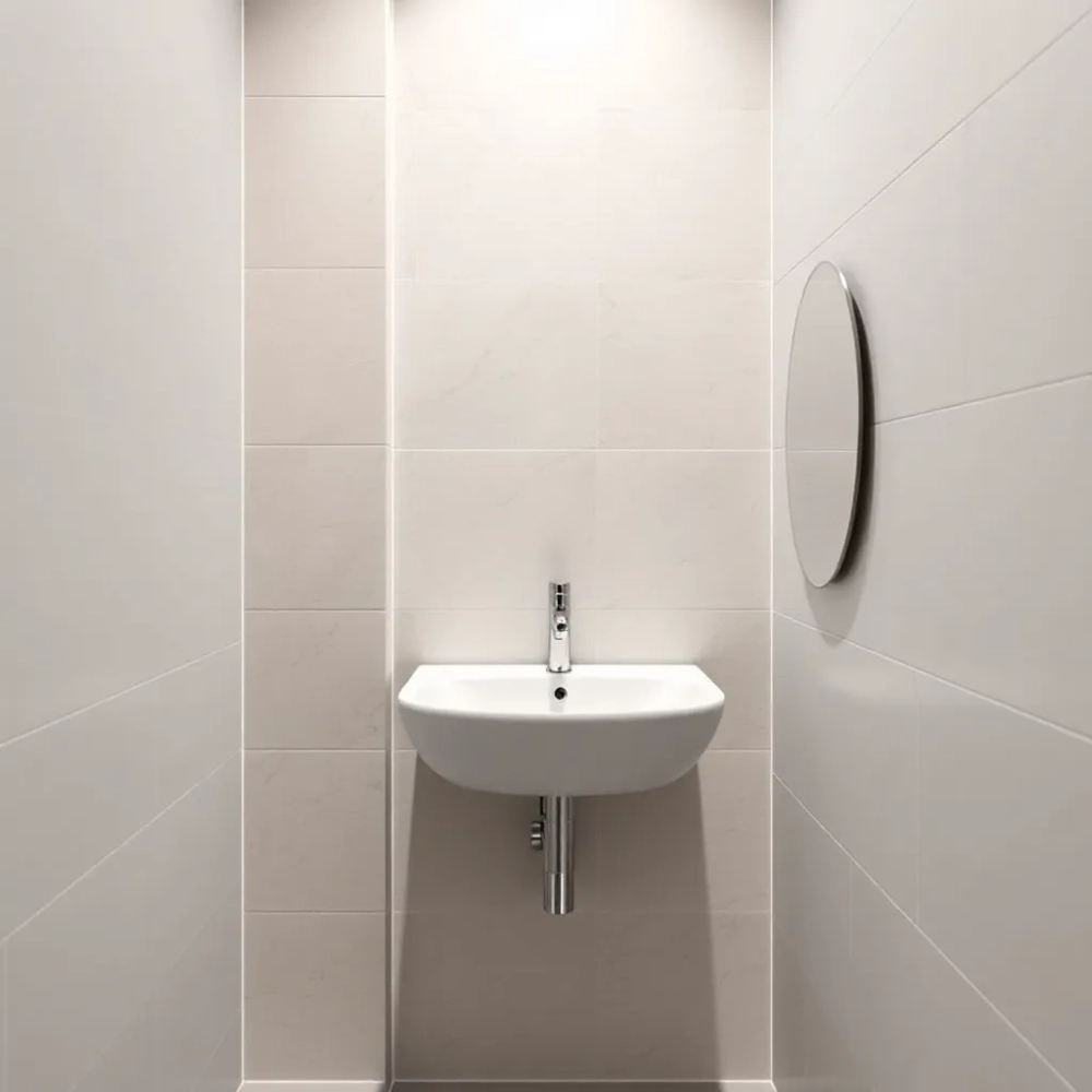 Matowe płytki do małej łazienki