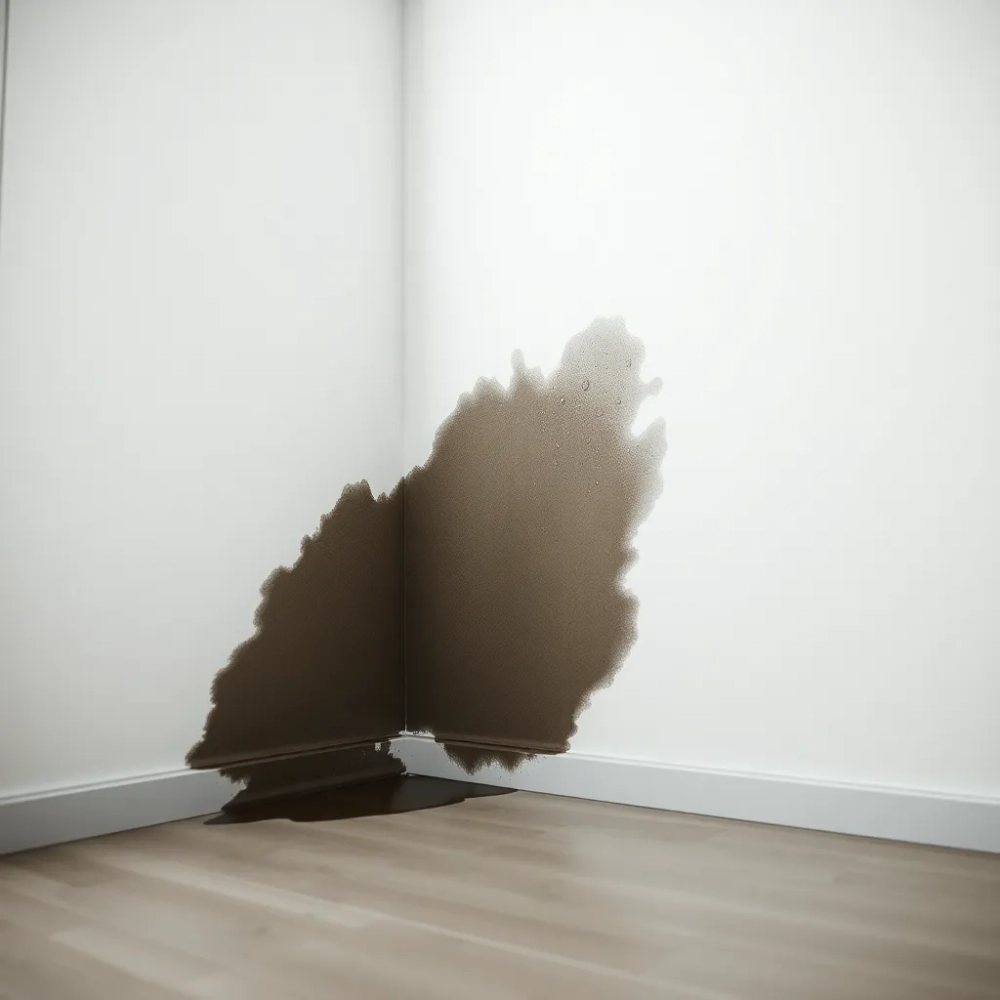 Mokra ściana w rogu pokoju