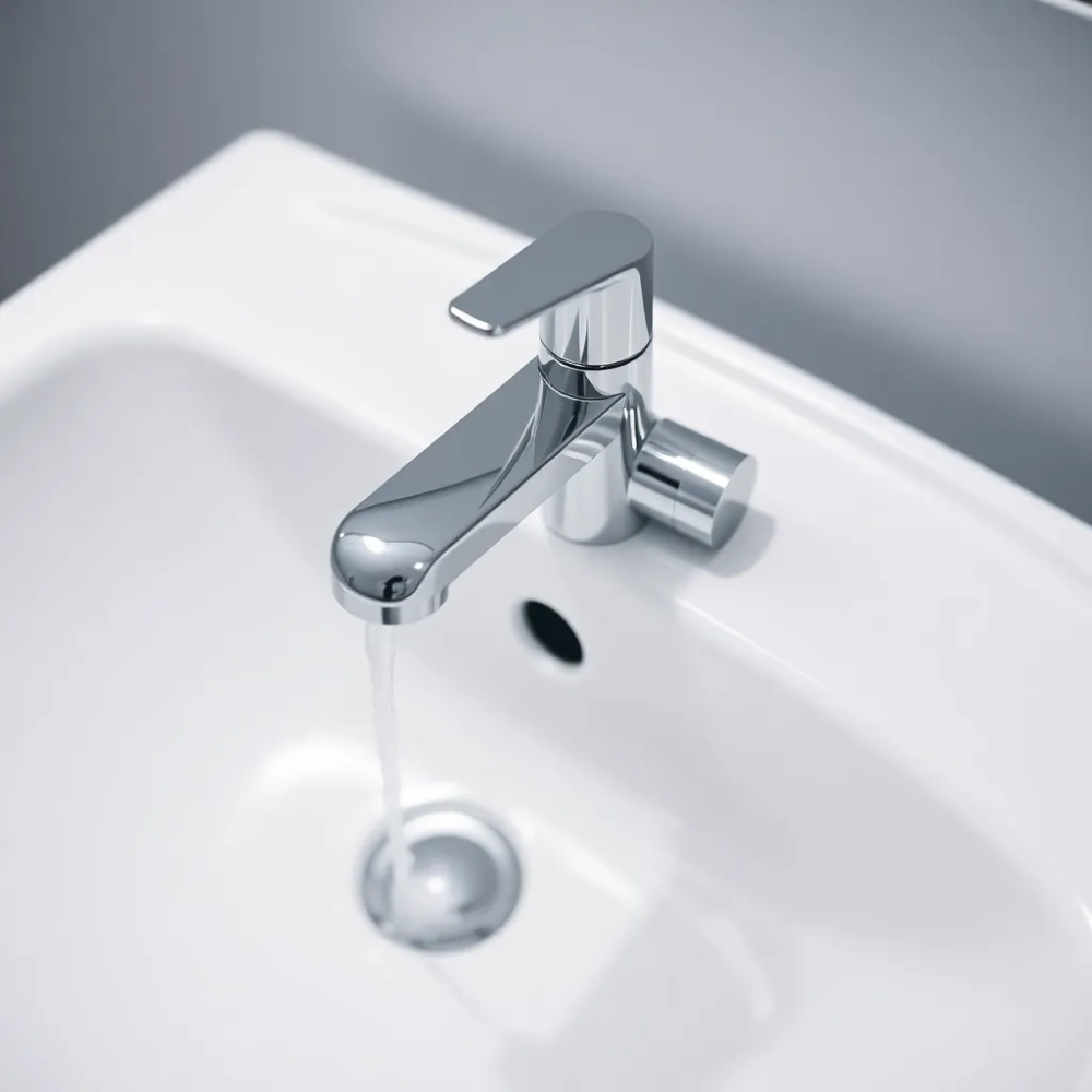 Montaż baterii umywalkowej z korkiem automatycznym