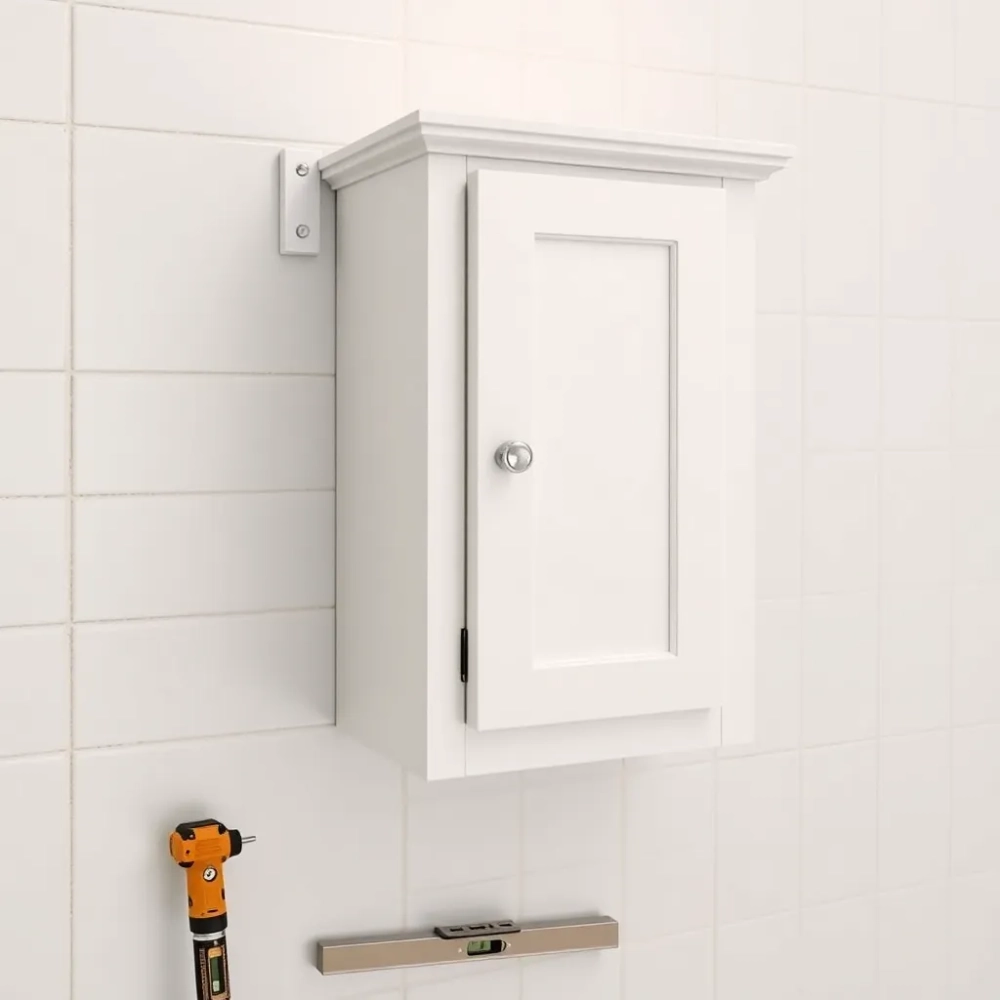 Montaż szafki łazienkowej wiszącej na listwie