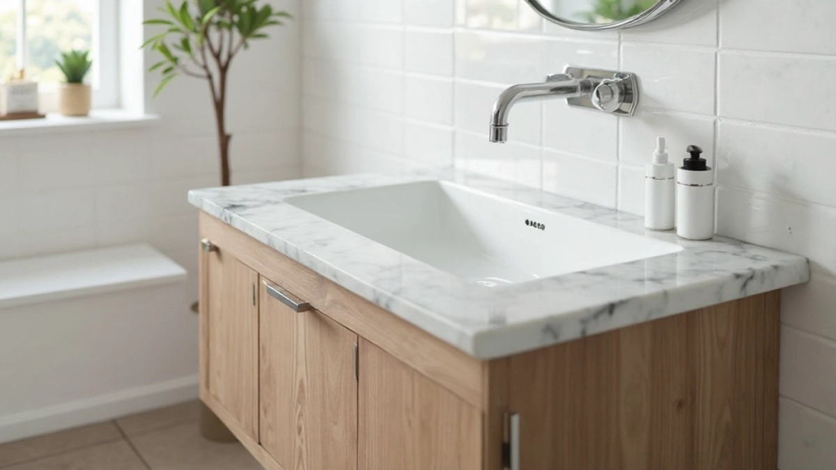 Montaż umywalki na szafce stojącej