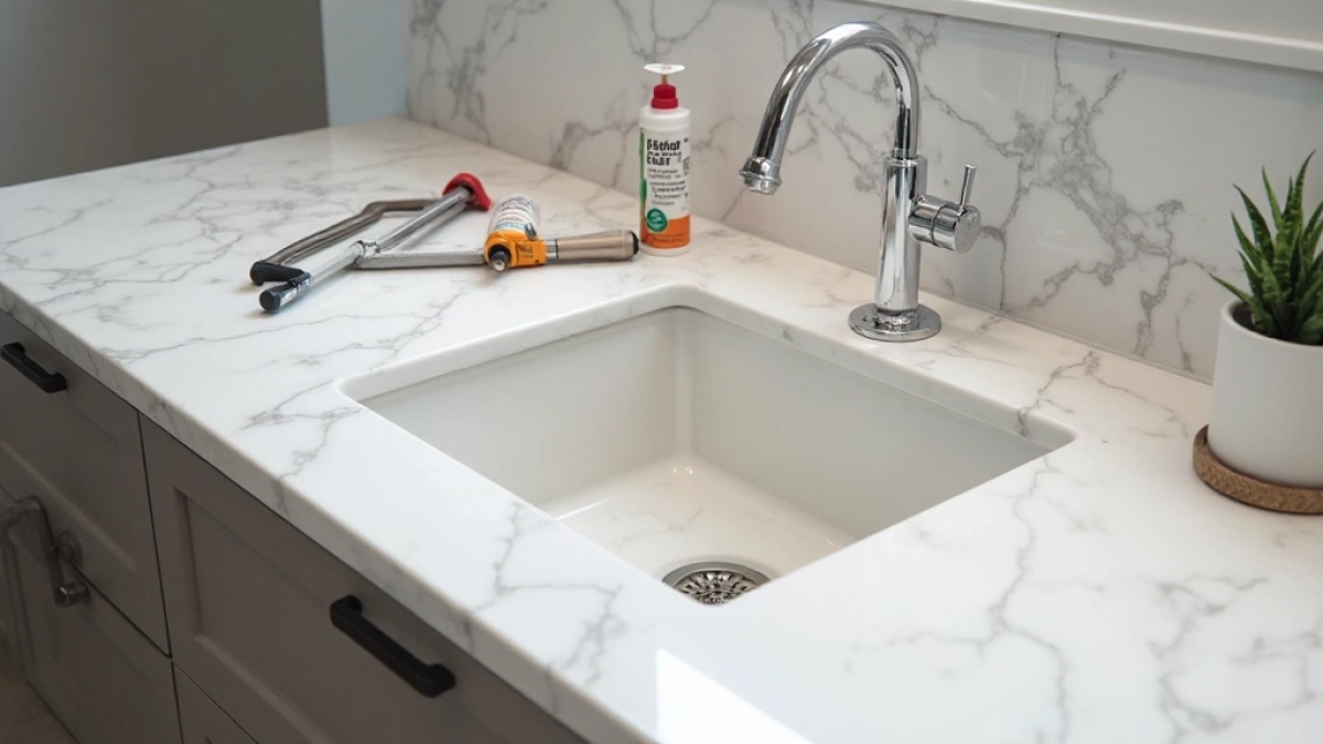 montaż umywalki podblatowej