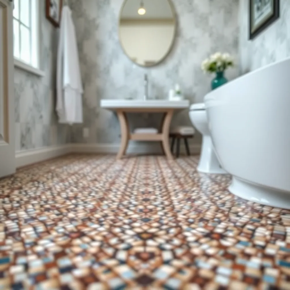 Mozaika do łazienki na podłogę