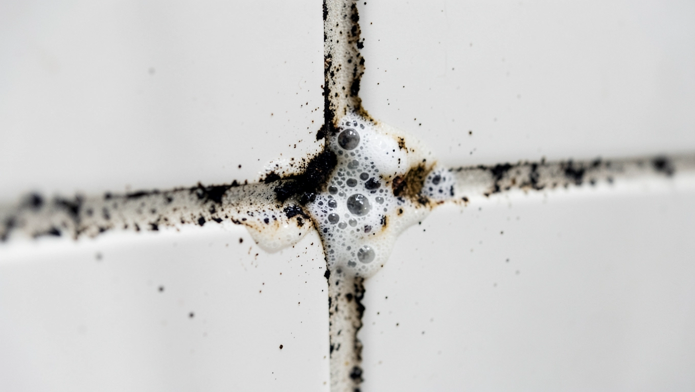 Mycie fug między płytkami łazienkowymi