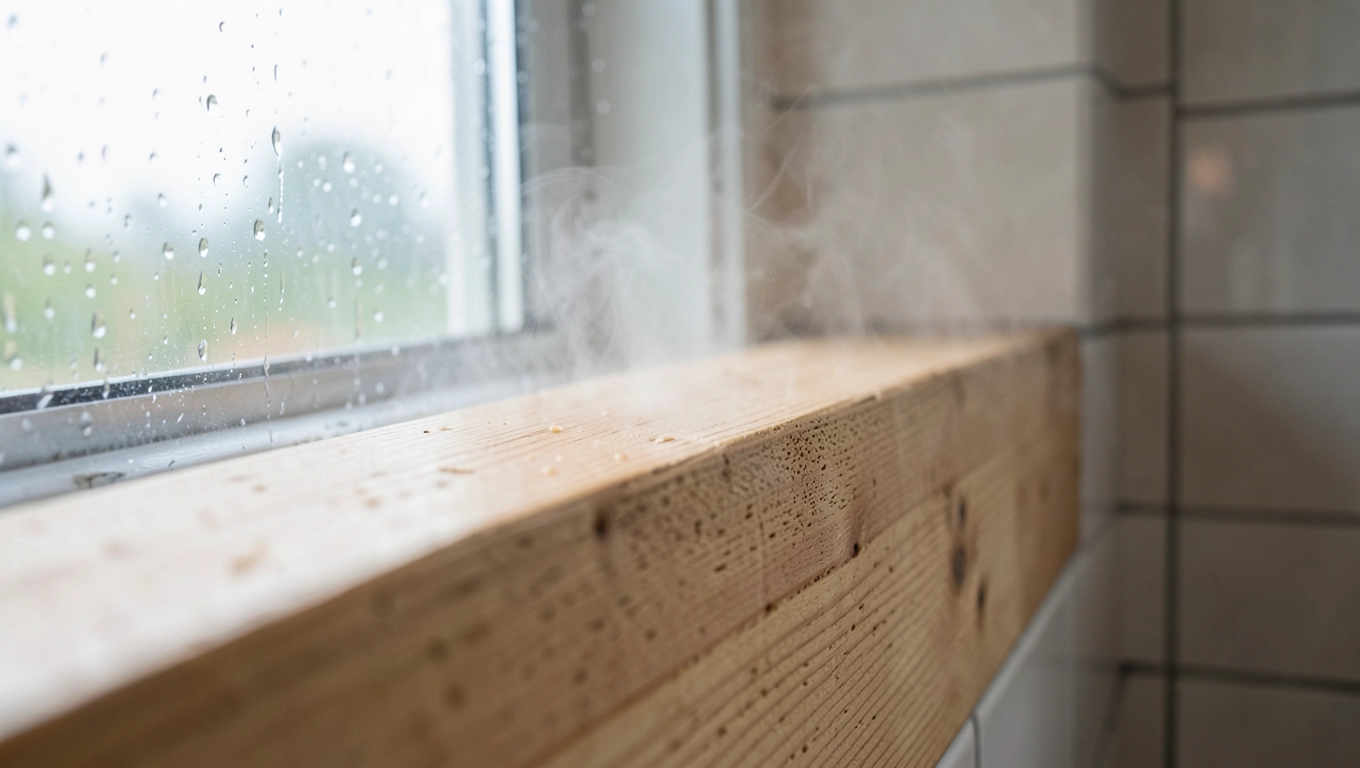 Naturalna wentylacja drewna w łazience