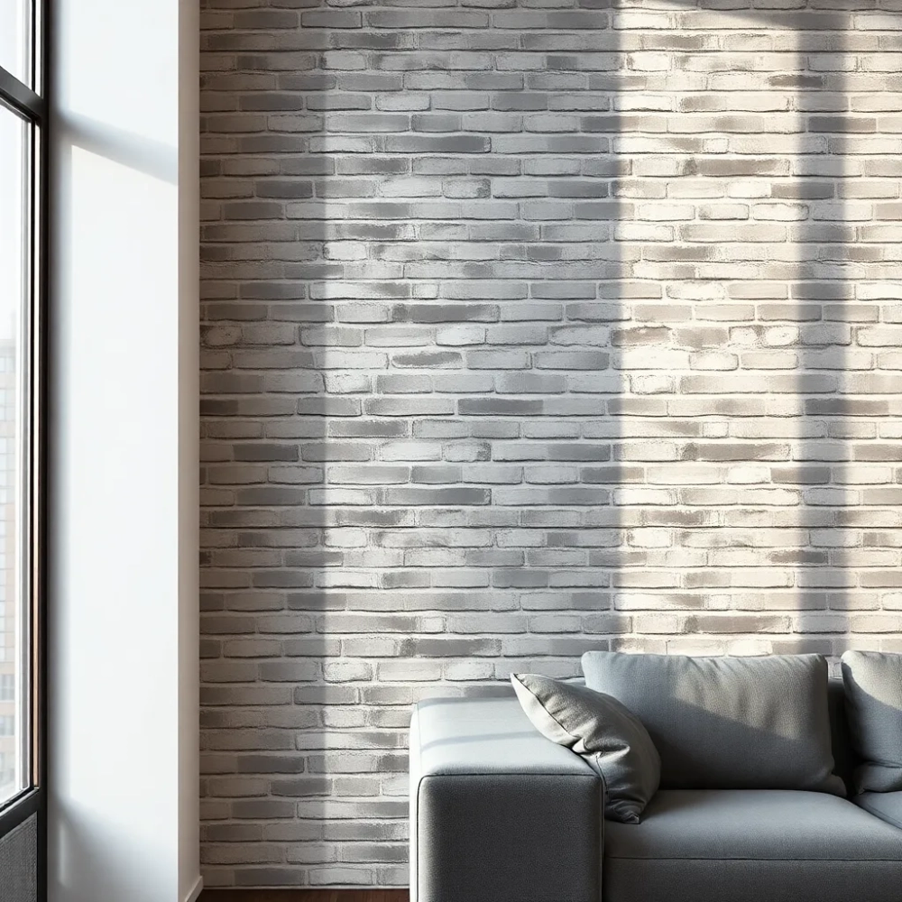 Nowoczesna cegła w salonie