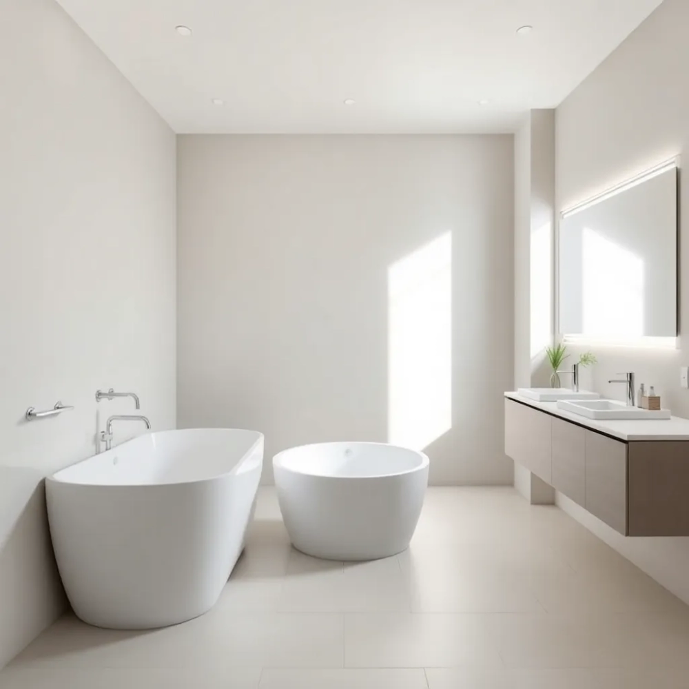 Nowoczesna jasna łazienka