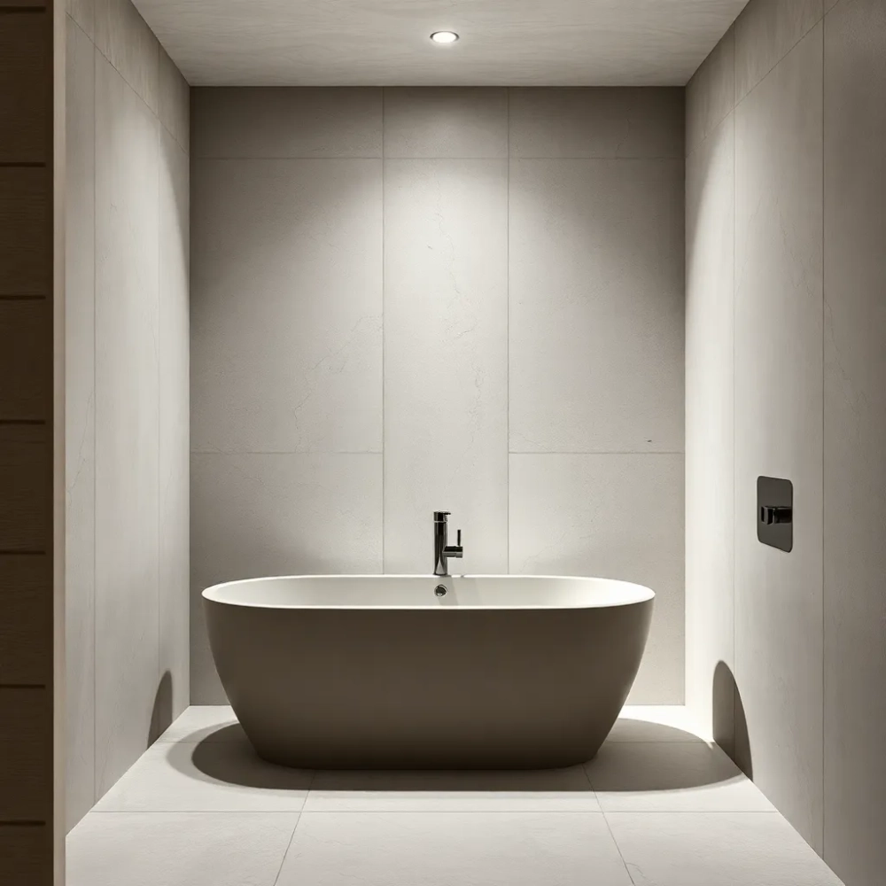 Nowoczesna łazienka bez płytek