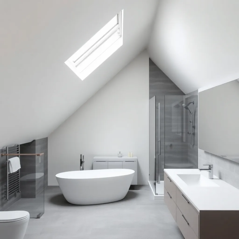 Nowoczesna łazienka na poddaszu