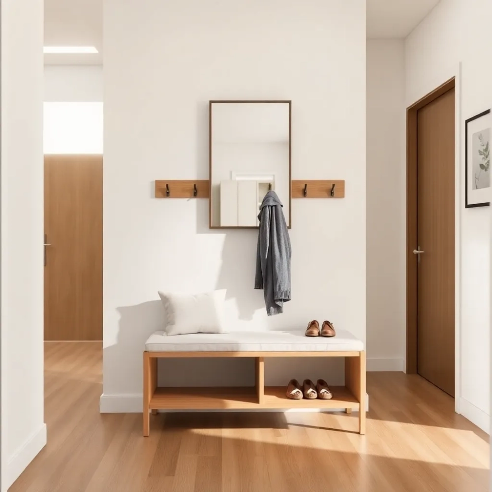 Nowoczesne meble do przedpokoju z siedziskiem