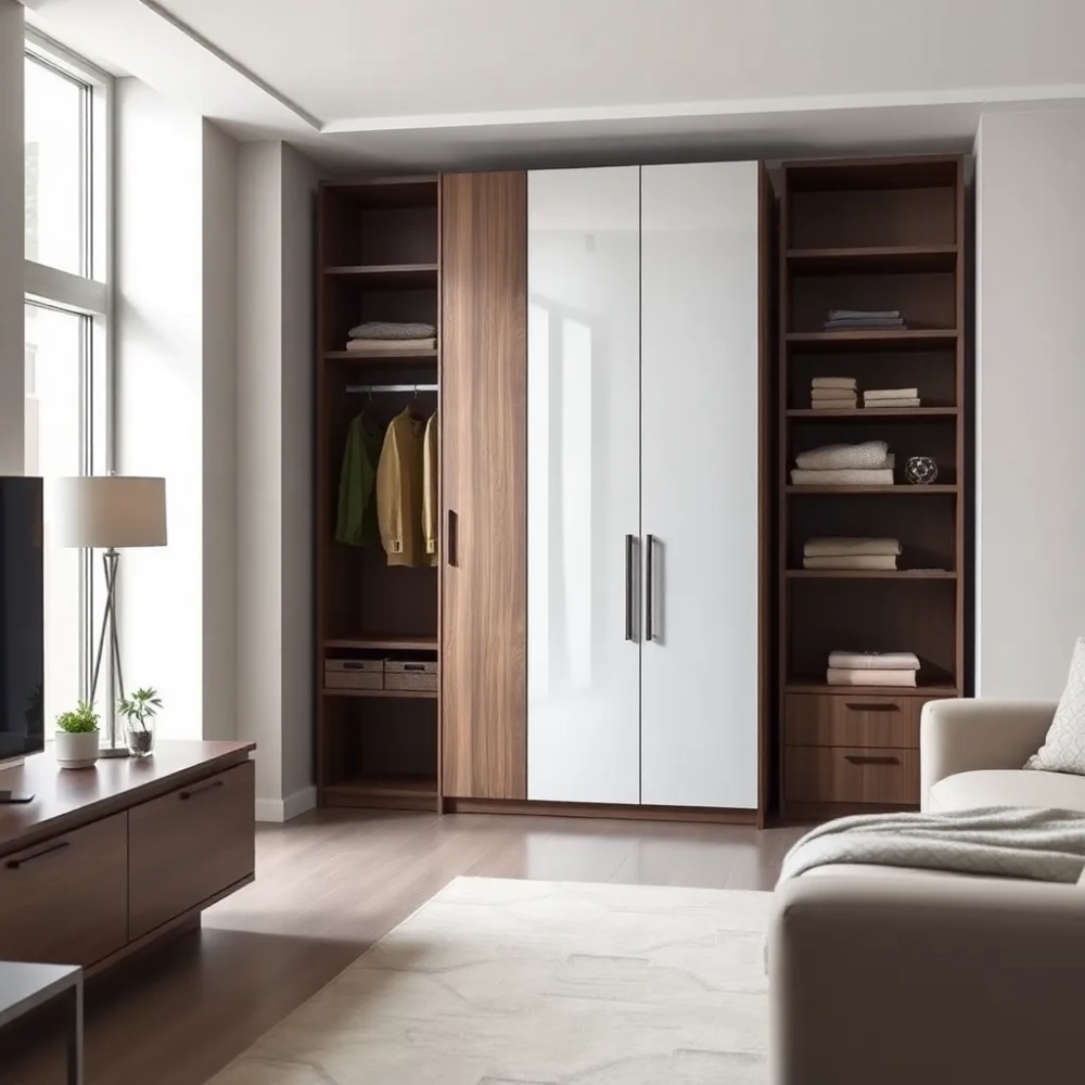 Nowoczesne meble do salonu z szafą