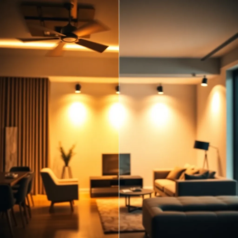 Nowoczesne oświetlenie pokoju