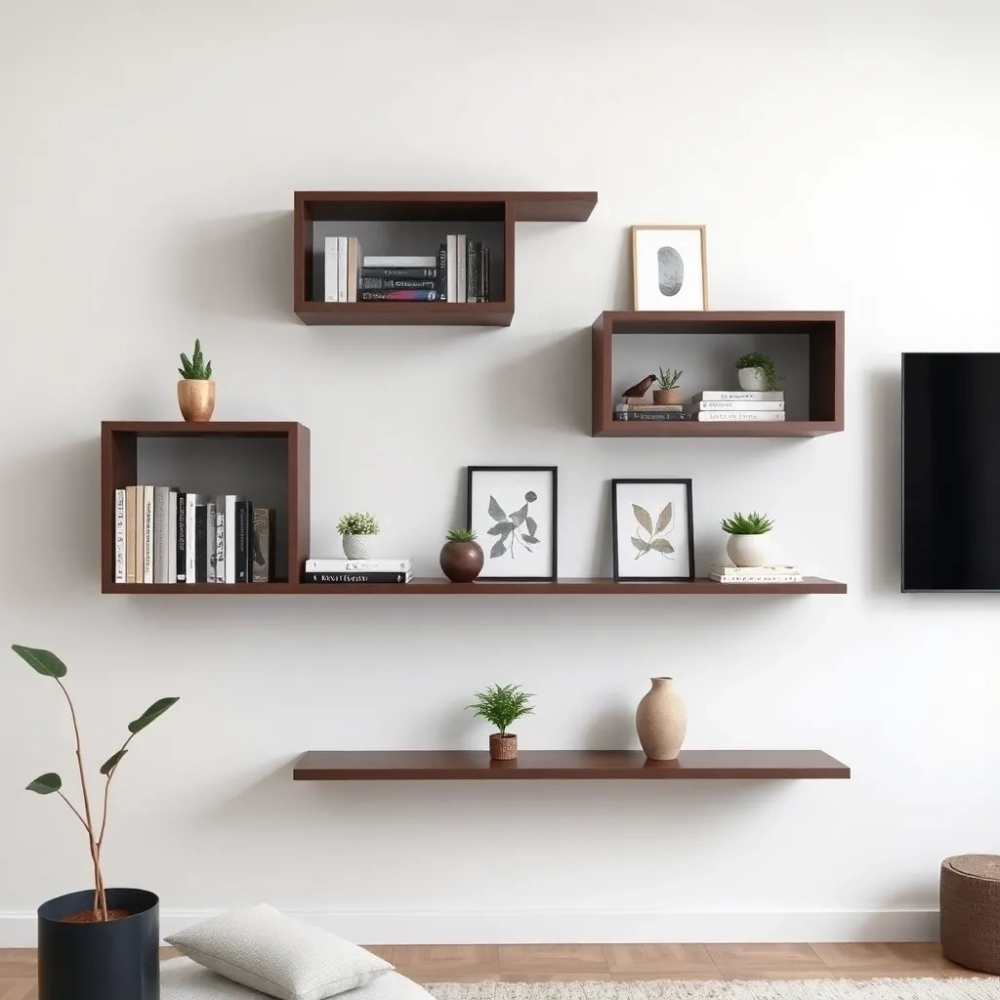 Nowoczesne półki wiszące do salonu