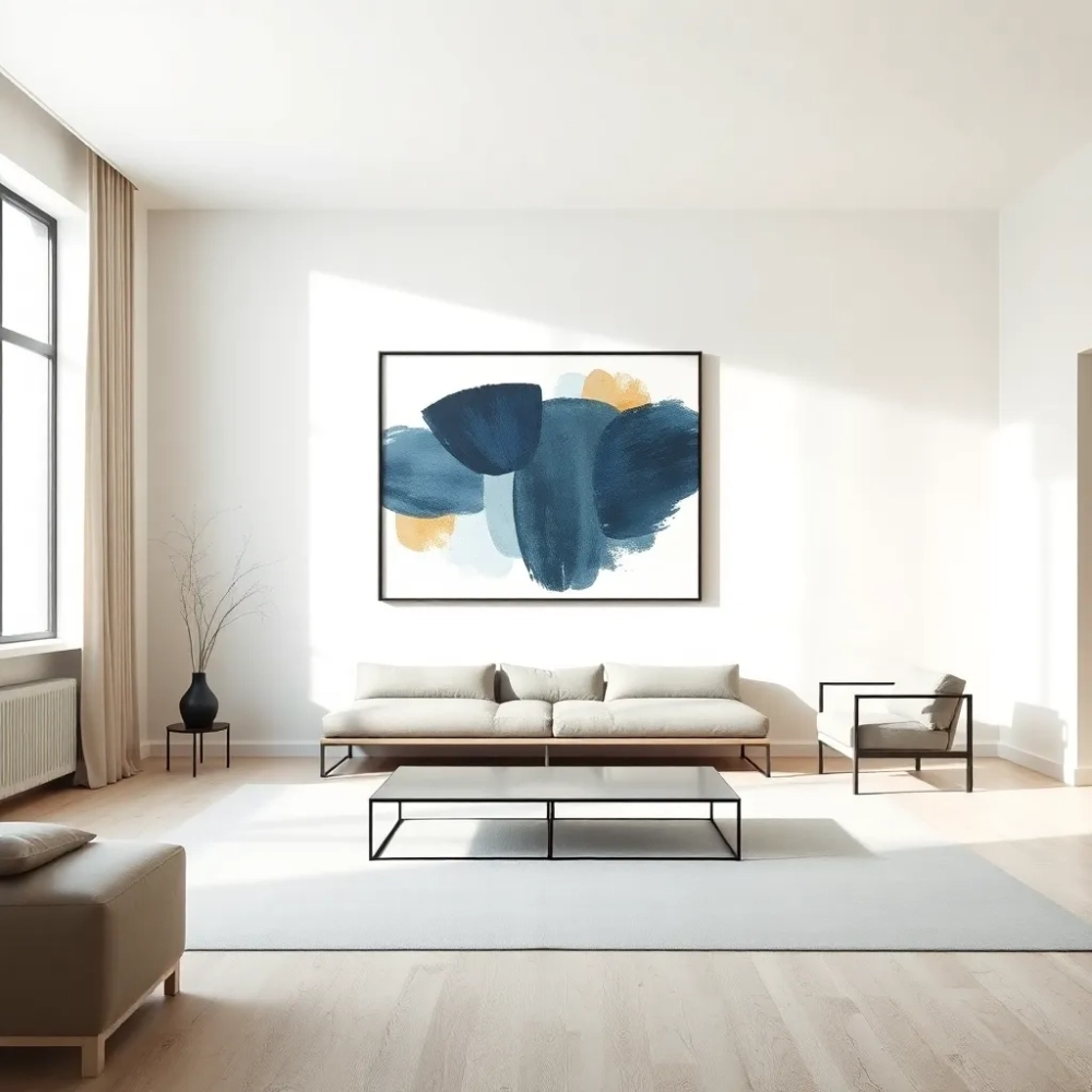 Nowoczesny duży obraz do salonu w ramie