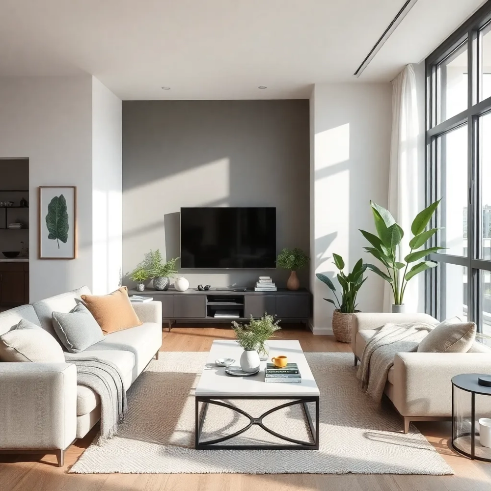 Nowoczesny salon w bloku inspiracje