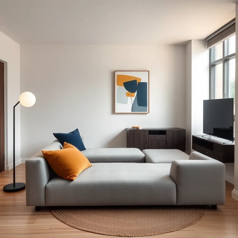 Nowoczesny salon w bloku