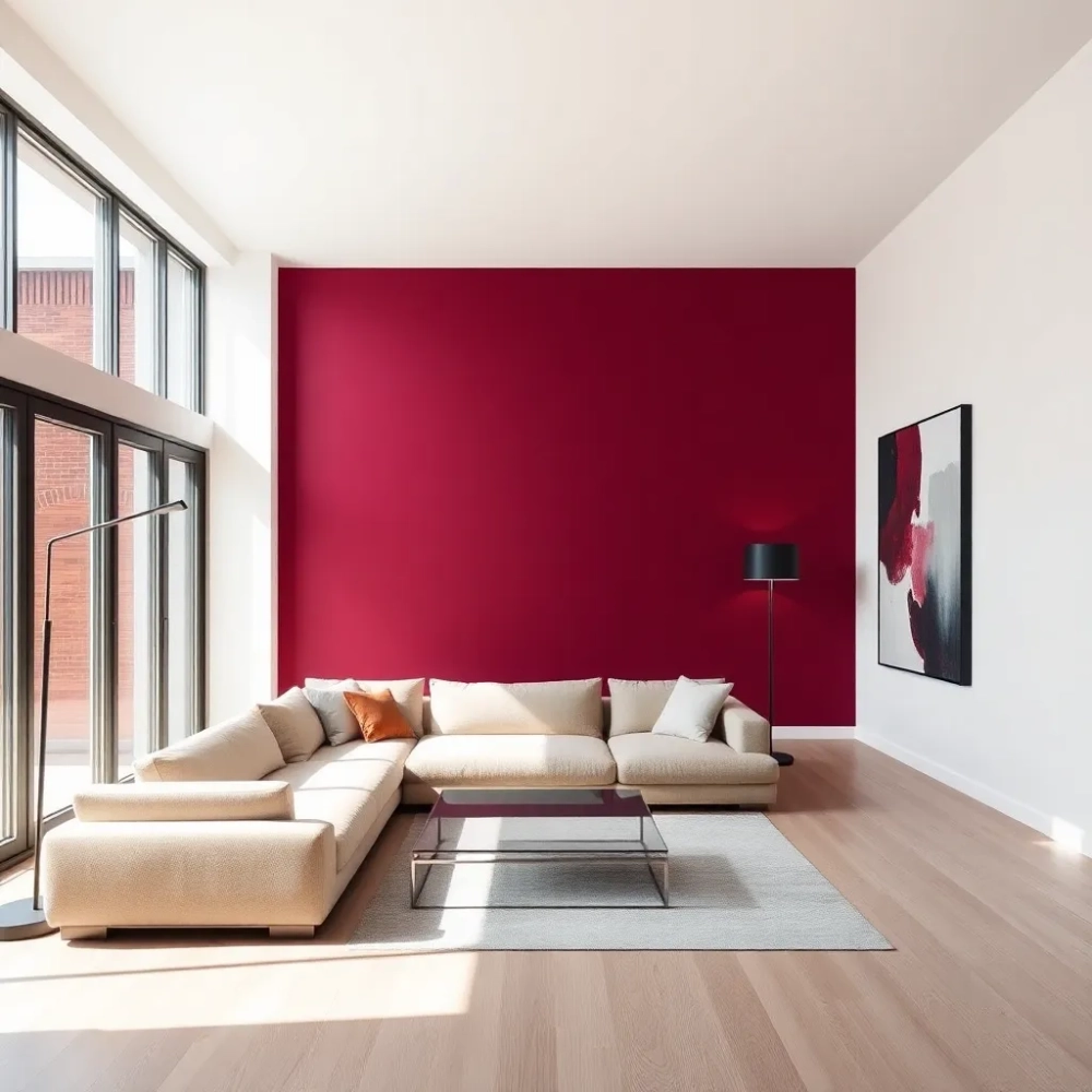 Nowoczesny salon z granatem