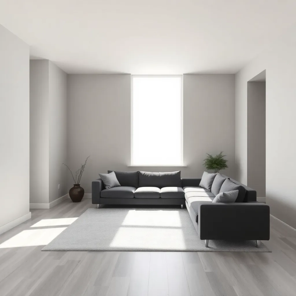Nowoczesny szary salon