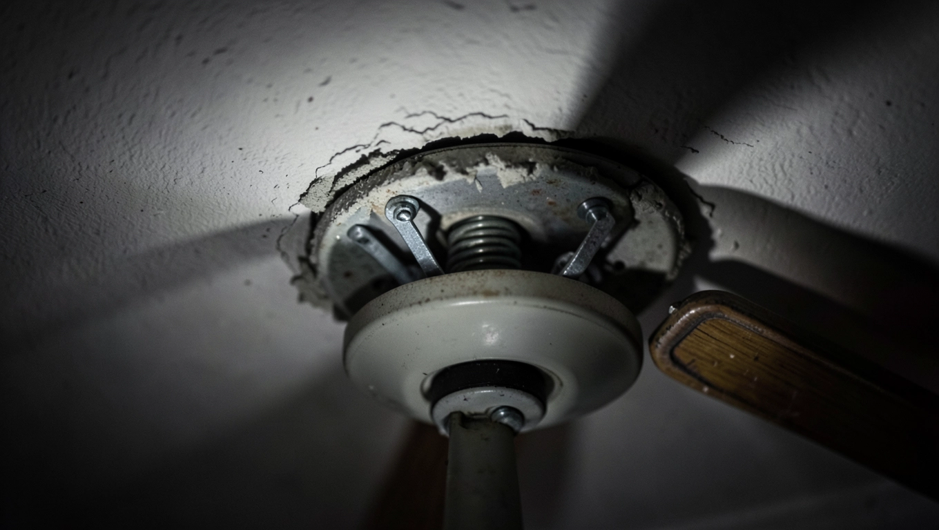 Odkręcanie obudowy wentylatora z sufitu