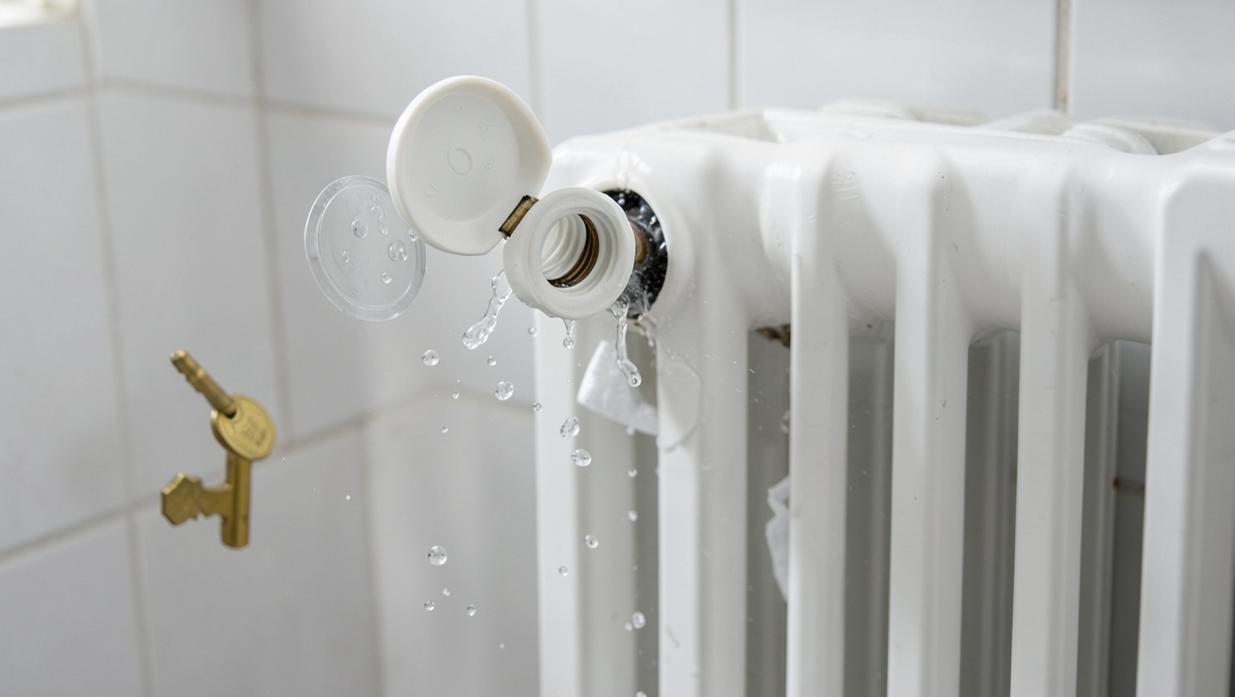 Odpowietrzanie grzejnika łazienkowego po diagnozie