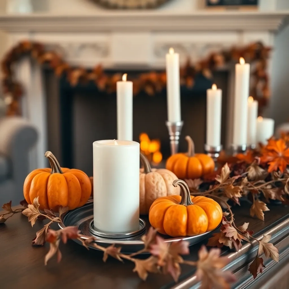 Ozdoby na kominek w salonie