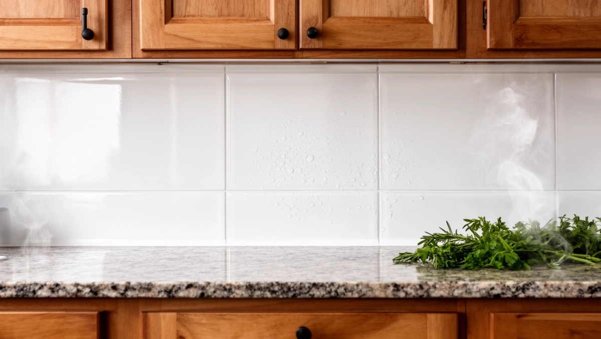 panele pcv pomiędzy szafki kuchenne