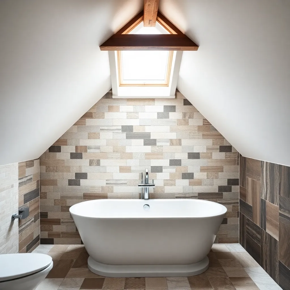 Płytki do łazienki na poddaszu