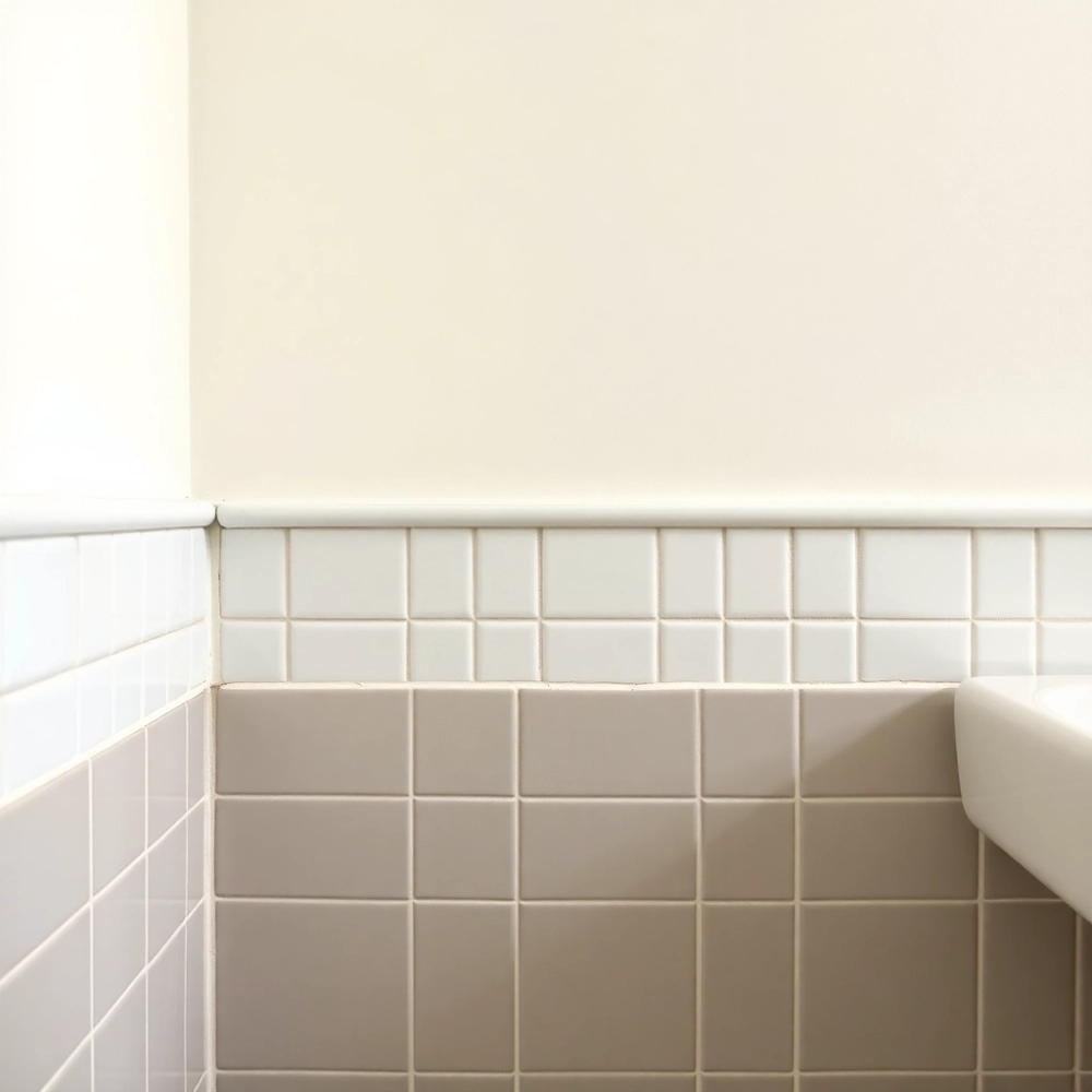 Płytki do połowy łazienki jak wykończyć