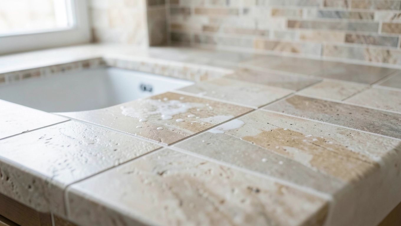 Płytki gresowe i mozaika na blat