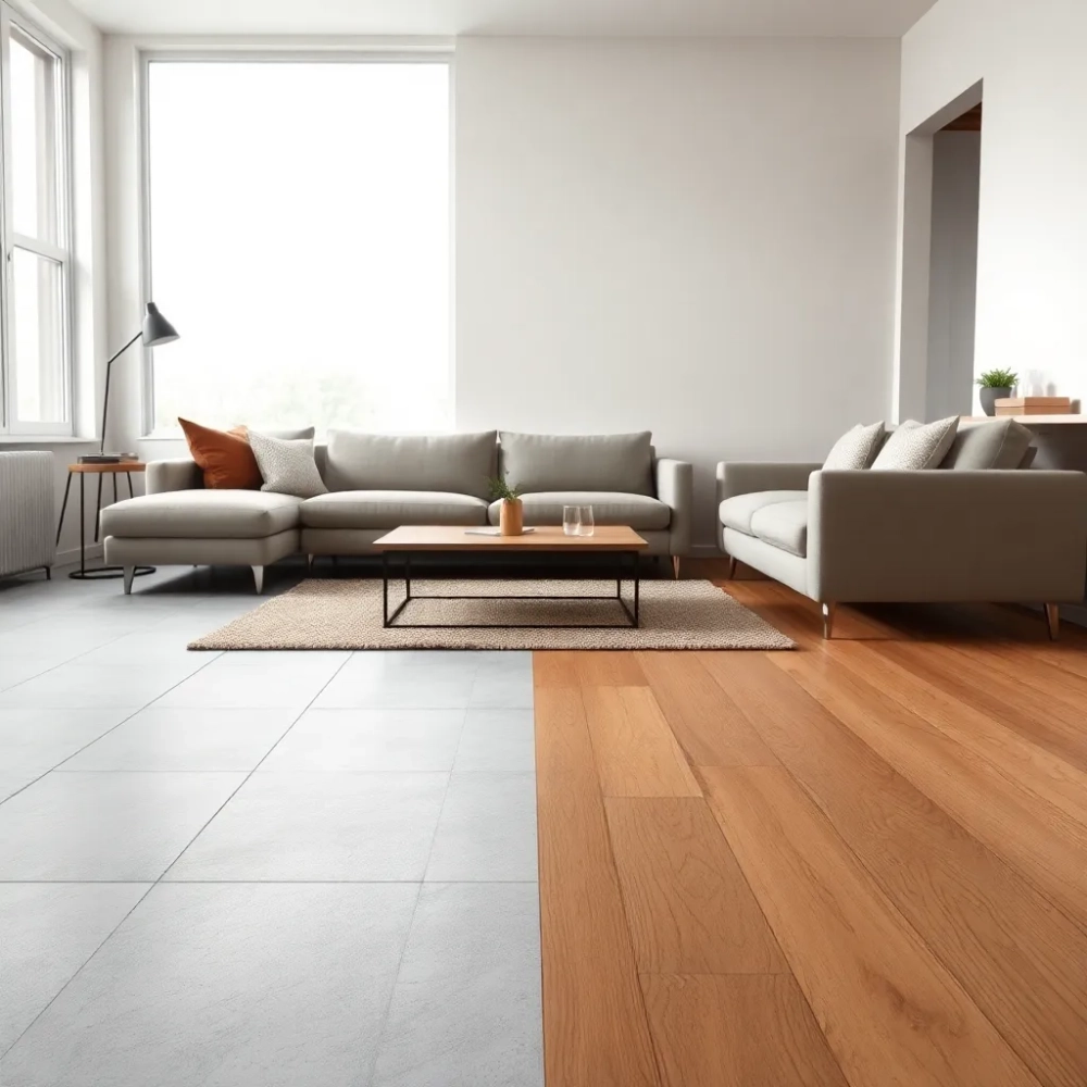 Płytki w salonie czy panele