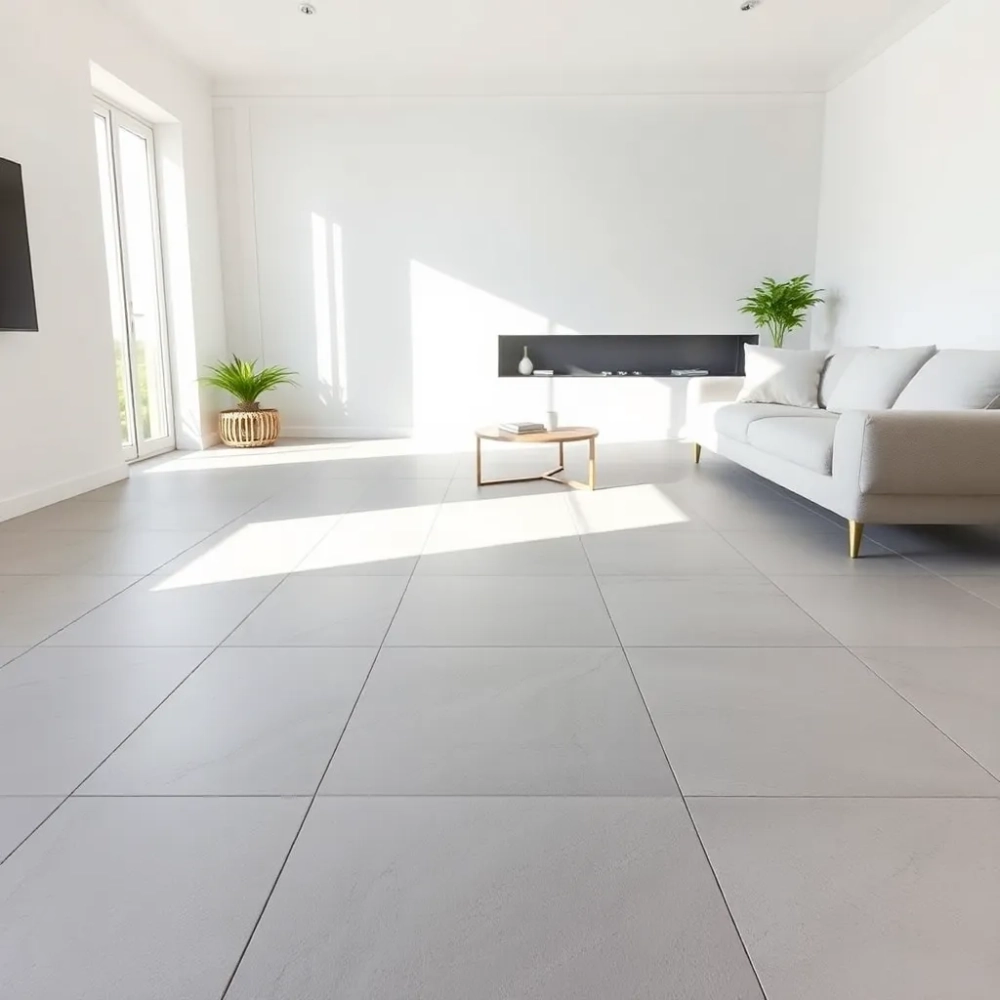 Podłoga w salonie z płytek